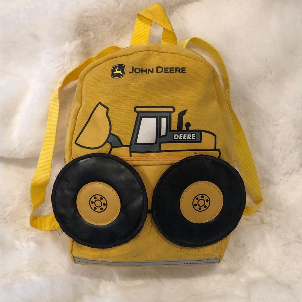 John Deere Yellow and Black Tractor Backpack